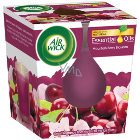 Air Wick Essenstial Oils Mountain Berry Blossom - Višňový čaj vonná svíčka ve skle 105 g Air Wick Essenstial Oils Mountain Berry Blossom - Višňový čaj vonná svíčka ve skle 105 g