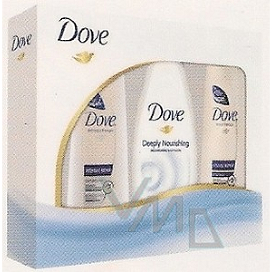 Dove Intense Repair Shampoo 250 ml + Conditioner 200 ml + Duschgel 250 ml, Kosmetikset