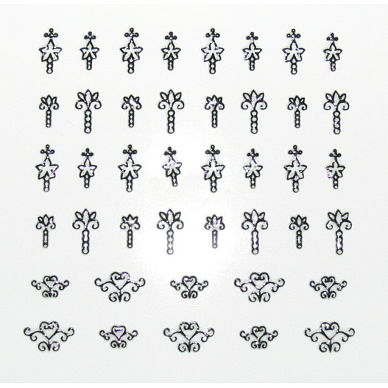 Absolute Cosmetics Nail Art selbstklebende Nagelaufkleber NT009 1 Blatt