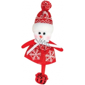 Roter und weißer Schneemann mit 10 cm Glocke