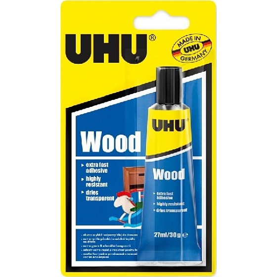 Uhu Wood Schnell trocknender Holzkleber mit hoher Festigkeit für den Außenbereich 27 ml