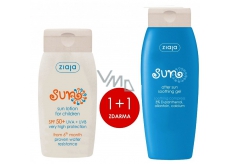 Ziaja Sun SPF 50+ wasserfester Sonnenschutz für Kinder 125 ml + Sonnenberuhigendes Sonnengel 200 ml, Duopack