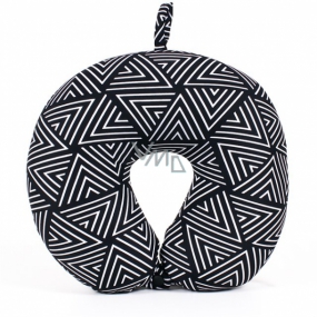 Albi Reisekissen Geometrisches Muster schwarz und weiß 30 x 28 x 10 cm
