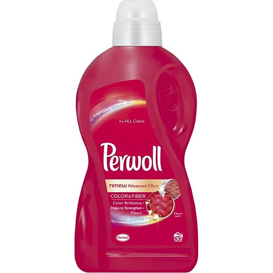 Perwoll Color & Fibre Waschgel für farbige Wäsche, Schutz vor Formverlust und Beibehaltung der Farbintensität 30 Dosen von 1,8 l