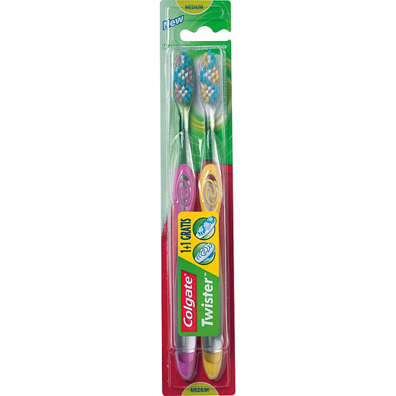 Colgate Twister Mittlere mittlere Zahnbürste 1 + 1 Stück