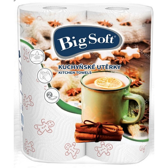 Große weiche Winter Papier Küchentücher mit Druck 2 Lage 2 Stück