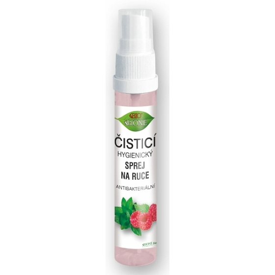 Bione Cosmetics Himbeer antibakterielle Reinigungshygiene Handspray 27 ml