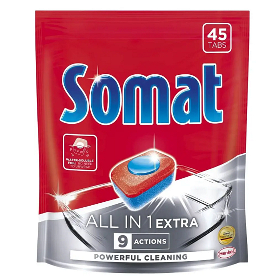 Somat All in 1 Extra Tabletten in der Spülmaschine 45 Tabletten 819g