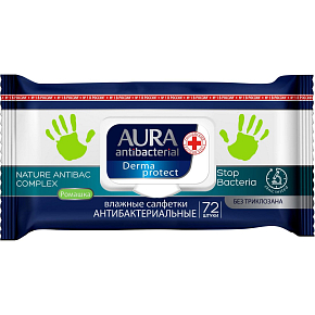 Aura Antibakterielle Feuchttücher für die Hände, zerstört bis zu 99% der Bakterien 72 Stück
