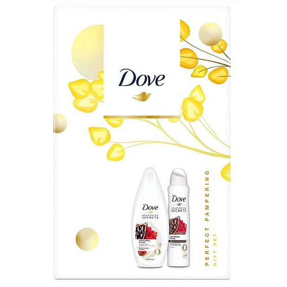 Dove Nourishing Secrets Nourishing African Ritual Kakao & Hibiskus Duschgel 250 ml + Antitranspirant Deodorant Spray 150 ml, Kosmetikset