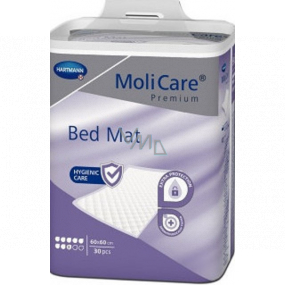MoliCare Bettmatte 60 x 60 cm, 8 Tropfenpolster zum Schutz des Bettes und der Bettwäsche 30 Stück