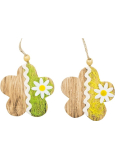 Holzblumen zum Aufhängen 7,5 cm 2 Stück