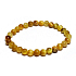 Tigerauge Goldarmband elastischer Naturstein, Kugel 6 mm / 16-17 cm, Stein der Sonne und Erde, bringt Glück und Reichtum