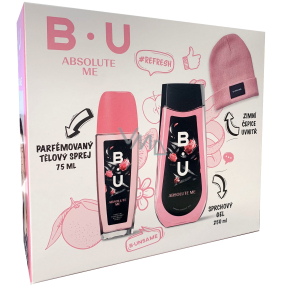 B.U. Absolute Me parfümiertes Deo-Glas 75 ml + Duschgel 250 ml + Kappe, Kosmetikset für Frauen