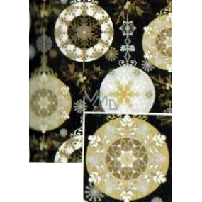 Nekupto Weihnachtsgeschenkpapier 70 x 1000 cm Schwarzgold, silberne Ornamente