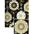 Nekupto Weihnachtsgeschenkpapier 70 x 1000 cm Schwarzgold, silberne Ornamente