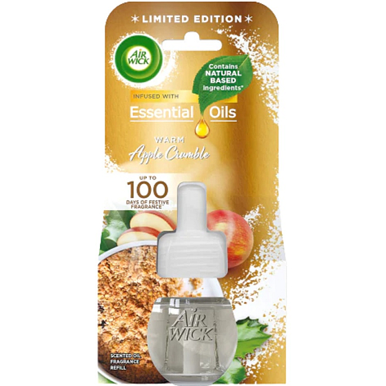 Air Wick Essential Oils Warm Apple Crumble - Frisch gebackener Apfelkuchen elektrischer Lufterfrischer Ersatzpatrone 19 ml