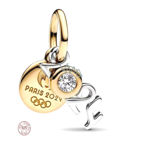 Charme Sterling Silber 925 Paris 2in1 Olympische Spiele 2024, Anhänger am Armband Sport Charme Sterling Silber 925 Paris 2in1 Olympische Spiele 2024, Anhänger am Armband Sport