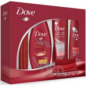 Dove Pro Age Duschgel 250 ml + Shampoo 250 ml + Körperlotion 250 ml + Pashmina, Kosmetikset