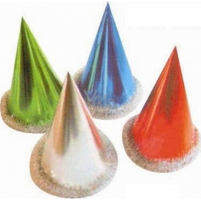 Glänzender Karnevalshut mit Rand - verschiedene Farben 1 Stück