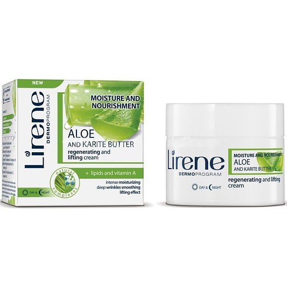 Lirene Hydratation und Ernährung Aloe und Sheabutter regenerative Lifting Tag- und Nachtcreme 50 ml