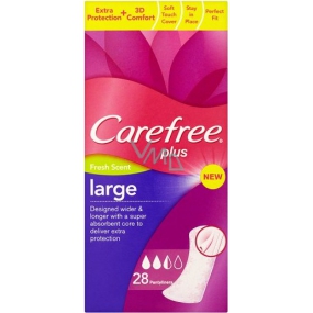 Carefree Plus Large Fresh Scent mit einem frischen Duft von 28 atmungsaktiven Slips