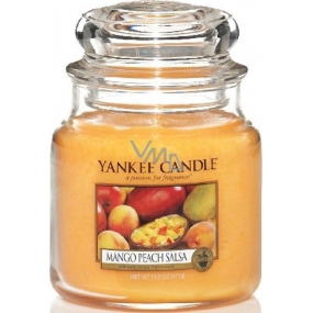 Yankee Candle Mango Pfirsichsalsa - Mango und Pfirsichsalsa Duftkerze Classic Medium Glass 411 g