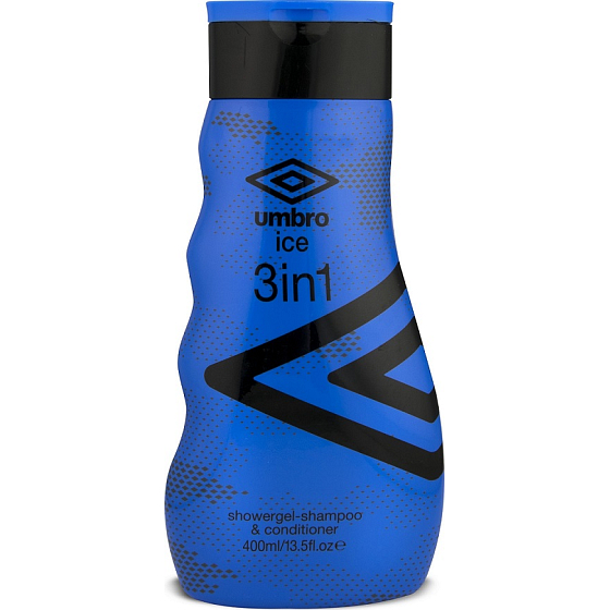 Umbro Ice Duschgel, Shampoo und Spülung 3 in 1 für Männer 400 ml
