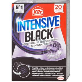 K2r Intensive Black Wipes stellen die Intensität dunkler Farben wieder her und schützen die Helligkeit schwarzer und dunkler Farben. 20 Wipes