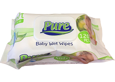 Pure Baby Feuchttücher für Kinder mit Clip, 120 St.