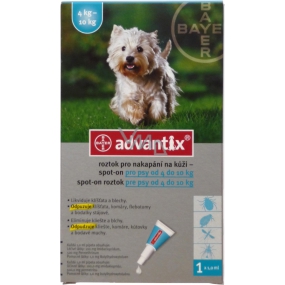 Bayer Advantix Spot On Lösung zum Auftropfen auf die Haut er für Hunde 4-10 kg, 1 x 1 ml