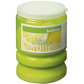 Bolsius Aromatic Citronella abweisende Duftkerze gegen Mücken, aus Kunststoff, lindgrün 65 x 86 mm