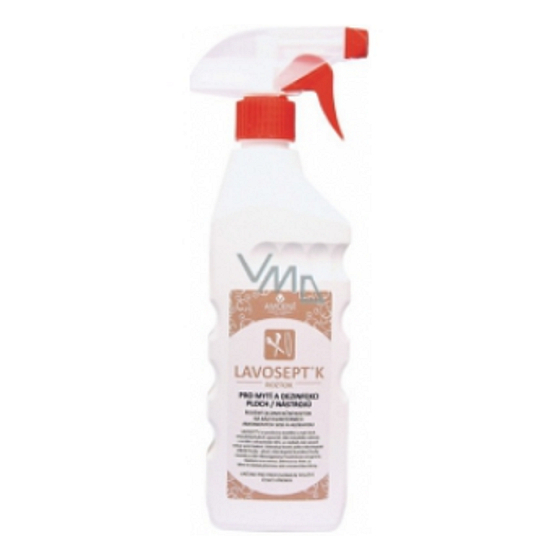 Lavosept K Zitrone Flächendesinfektion und Werkzeugdesinfektion Reinigungslösung für den professionellen Gebrauch mit mehr als 75% Alkohol 500 ml Sprühflasche