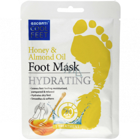 Escenti Cool Feet Honig & Mandelöl Feuchtigkeitsspendende Fußmaske 1 Paar
