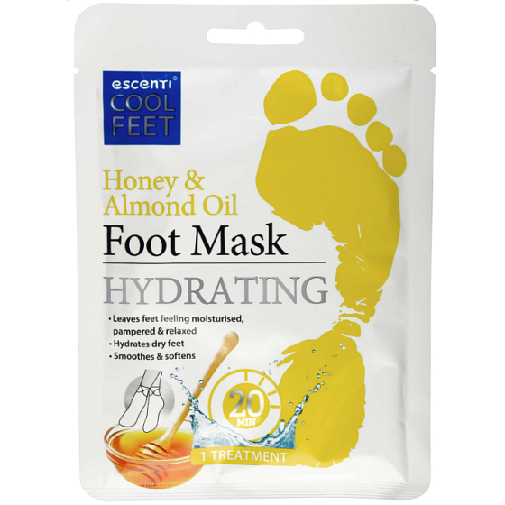 Escenti Cool Feet Med & Mandelöl feuchtigkeitsspendende Fußmaske 1 Paar