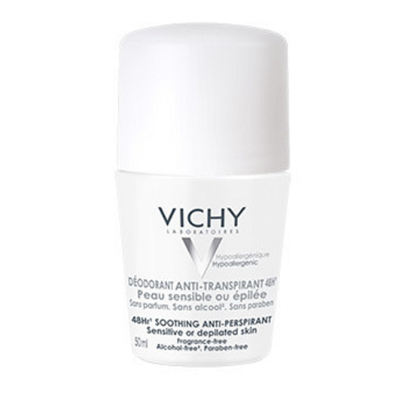 Vichy Soothing 48h Deodorant Antitranspirant Roll-On für enthaarte Haut für Frauen 50 ml