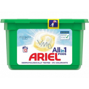 Ariel All in 1 Pods Gel-Kapseln für empfindliche Haut zum Waschen von Babykleidung und für empfindliche Haut 13 Stück 314,6 g