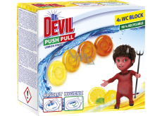 Dr. Devil WC Push Pull Gel Zitrone Frisch WC Block ohne Korb, 4 × 20 g
