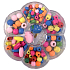 Bunte Holzperlen in verschiedenen Größen und Farben 5 mm, 7 mm, 9 mm und 1,5 cm in Plastikbox