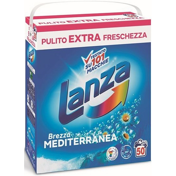 Lanza Brezza Mediterranea - Mediterranean Breeze Waschmittel für weiße und bunte Wäsche 50 Dosen 3,125 kg