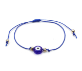 Blaues Auge Armband String blau, verstellbare Größe