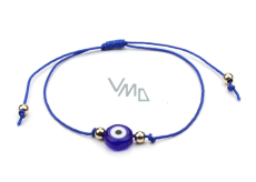 Blaues Auge Armband String blau, verstellbare Größe