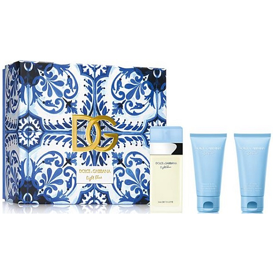 Dolce & Gabbana Light Blue Eau de Toilette 50 ml + Duschgel 50 ml + Körpercreme 50 ml, Geschenkset für Frauen