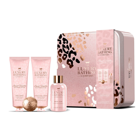 Grace Cole Vanilla & Almond Badeschaum 50 ml + Hand- und Nagelcreme 50 ml + Körperlotion 50 ml + Schaumbad 25 g + Dose, Kosmetikset für Frauen