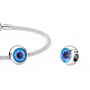 Charme Sterling Silber 925 Auge, Perle auf Armband Symbol