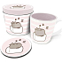 Epee Merch Pusheen Dose + Becher + Untersetzer, Geschenkset rosa