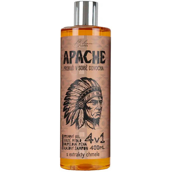 Bohemia Gifts 4in1 Apache Duschgel, Shampoo, Schaum und Seife 400 ml