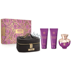 Versace Dylan Purple Eau de Parfum 100 ml + Körperlotion 100 ml + Duschgel 100 ml + Koffer, Geschenkset für Frauen