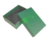 Krabička karton s houbičkou na šperky potisk mašle zelená 6,5 x 8,5 cm