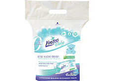Linteo Baby Aloe Vera Feuchttücher, 4 × 80 Stück